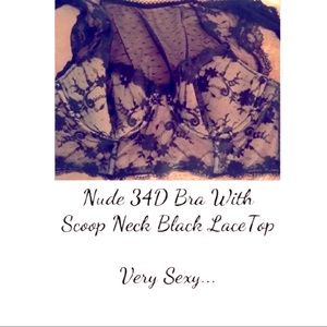NWOT Victoria Secret’s bra top, 34D Black/Nude